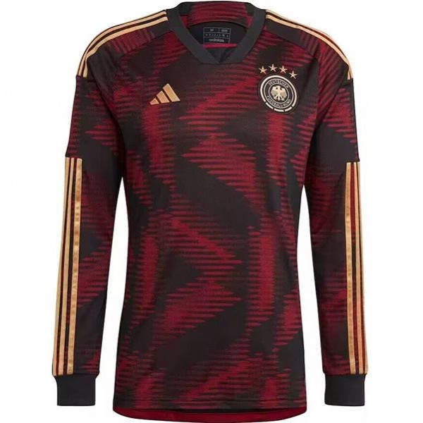 Germany maglia da calcio a maniche lunghe da uomo seconda maglia da calcio da uomo maglia sportiva Coppa del mondo 2022